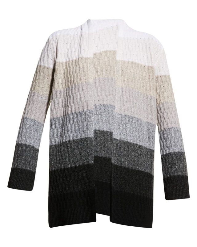 Pointelle Ombré Cashmere Cardigan